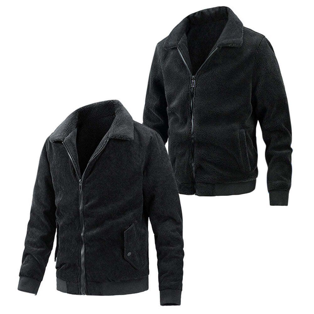 Youthup Mens Fleece Reversible Usefulness Baseball Jacket