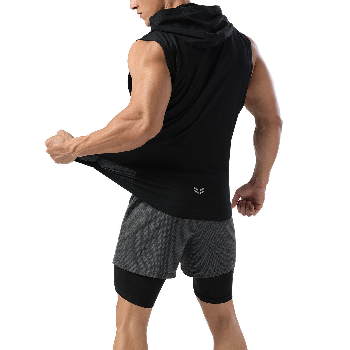 YOUTHUP Mens Sports Sleeveless Hoodie Gym Workout Solid Color Tank Top