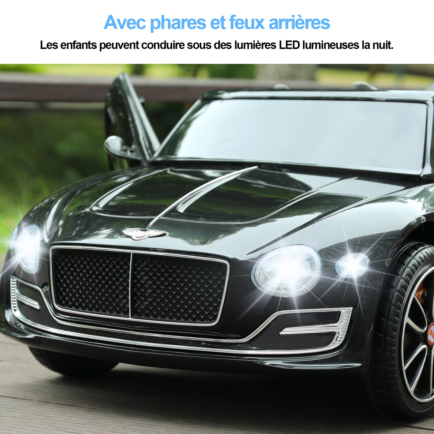 Voiture Electrique Bentley EXP12 pour Enfant 3ans+,2.4G Télécommande 2x15W 12V Vitesse 3-5km/h 30KG Portante,Noir