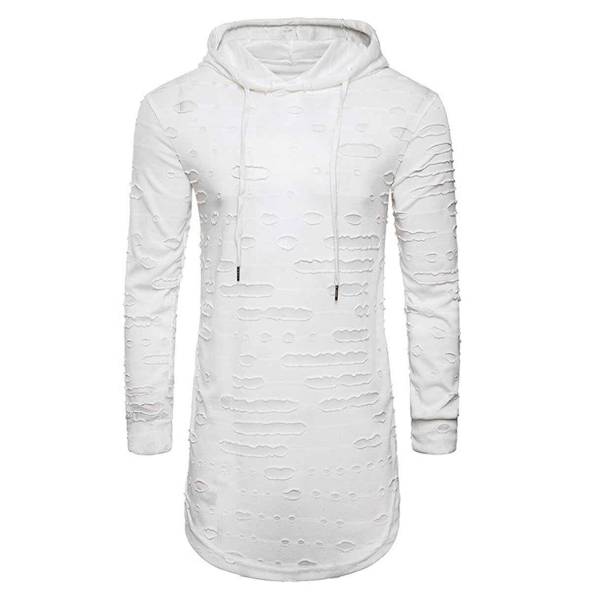 Youthup Mens Ripped Sweatshirt Hoodie T-Shirt