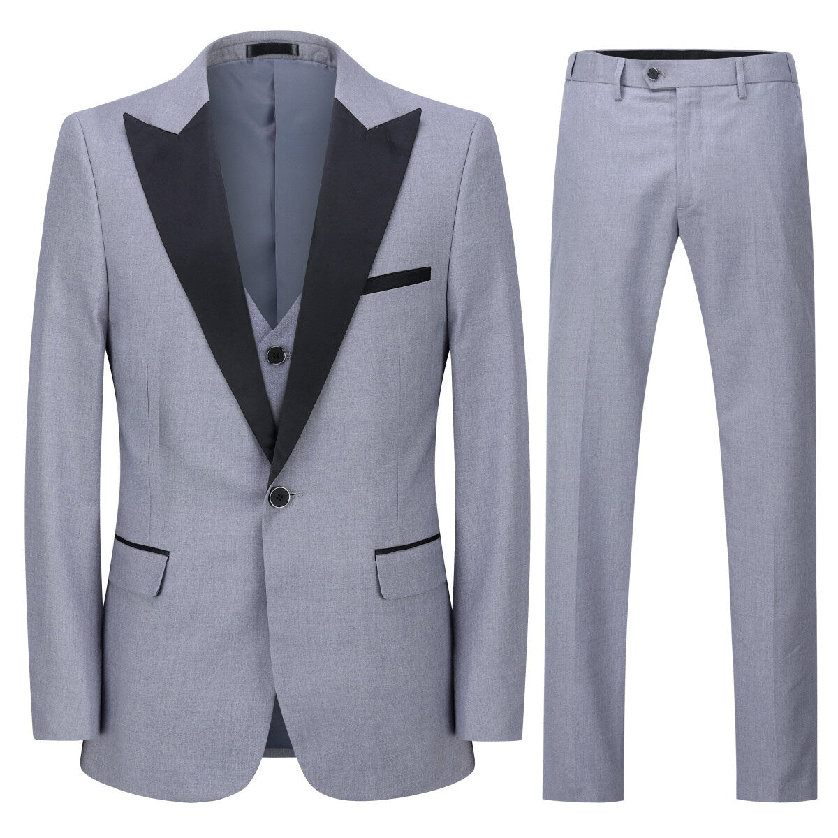 Youthup Mens 3Pce Business Wedding Dinner Suit Blazer and Vest and Tuxedo Pants