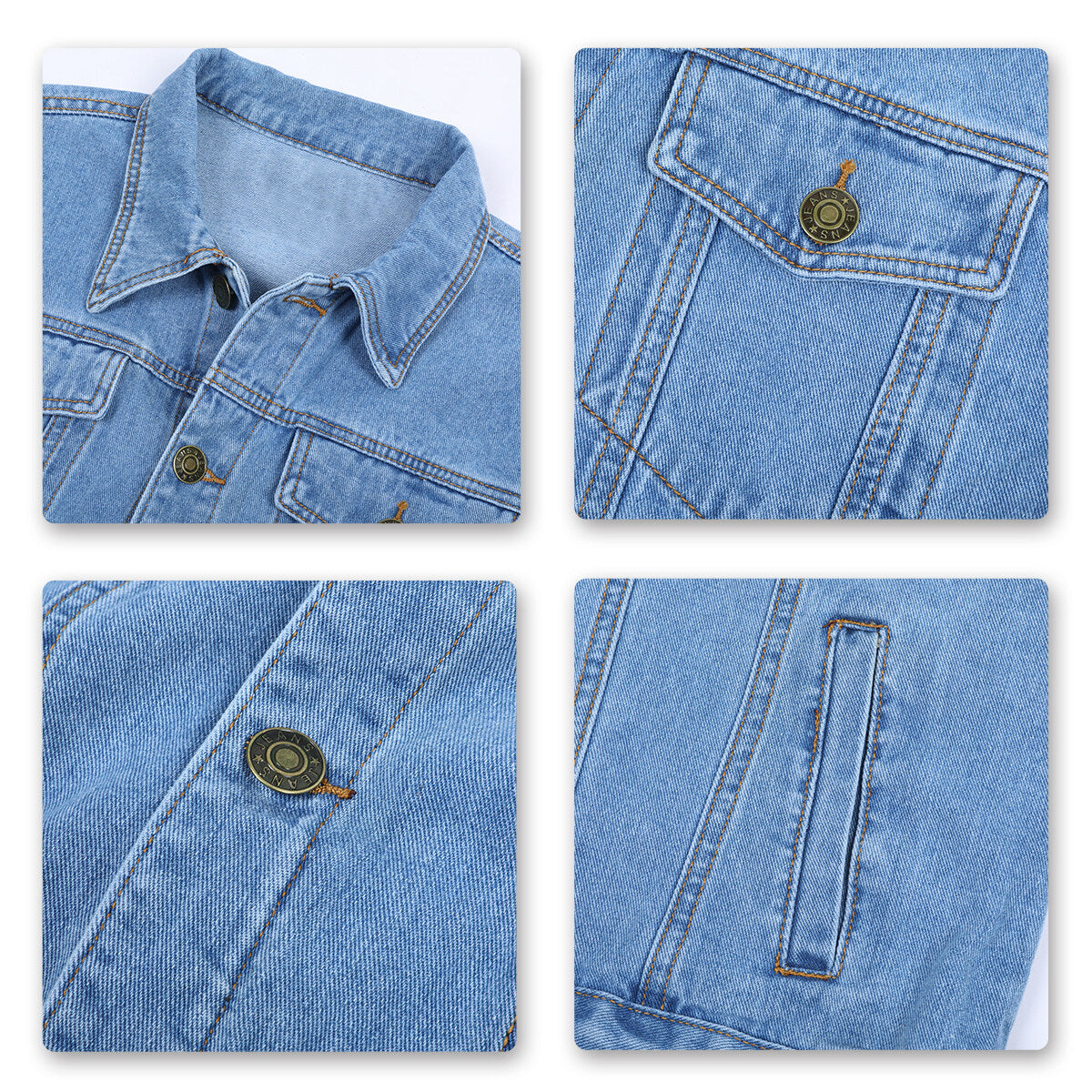 Youthup Mens Casual Lapel Denim  Jacket