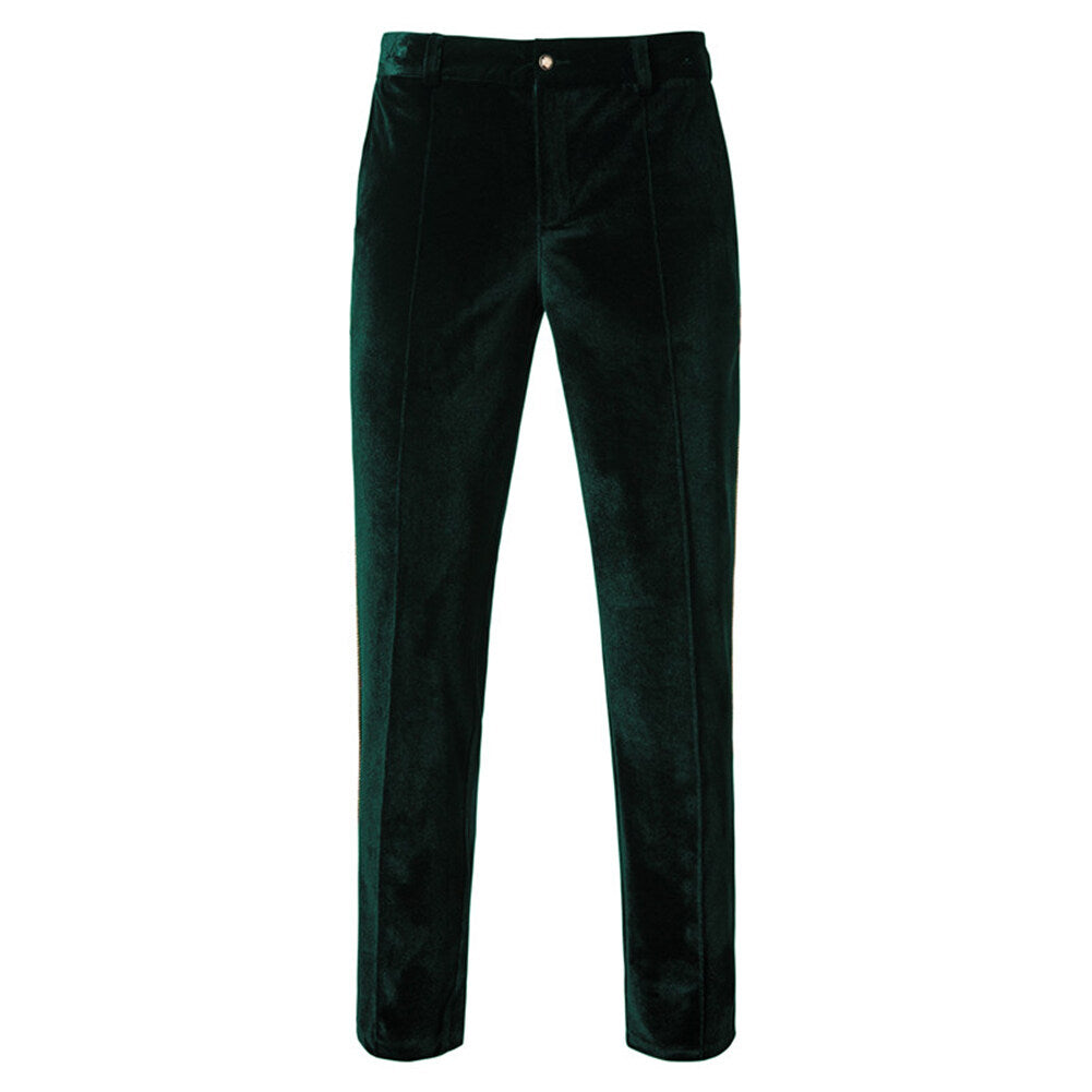 Youthup Mens Velvet Two-Piece Wedding Evening Dress Blazer And Pant