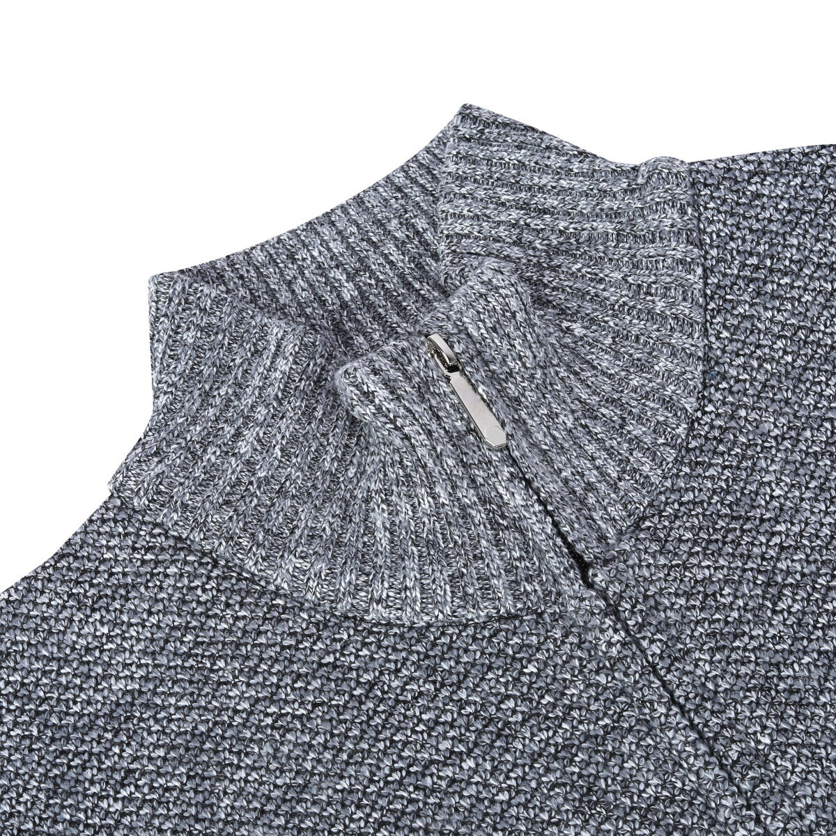 Youthup Mens Stand Collar Sweater Color Block Knit Cardigan