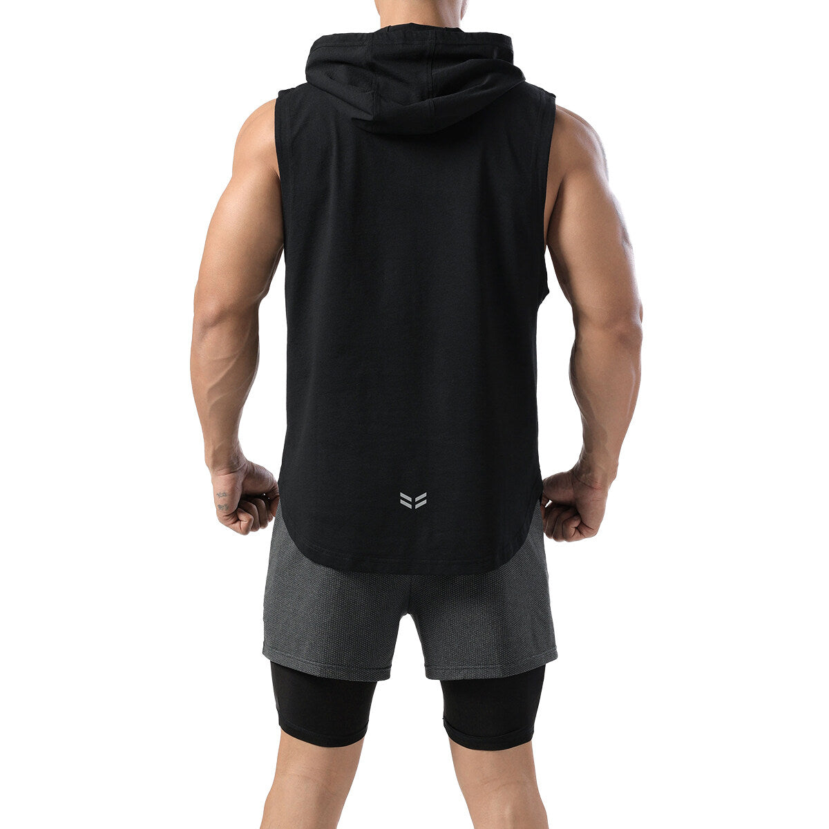YOUTHUP Mens Sports Sleeveless Hoodie Gym Workout Solid Color Tank Top