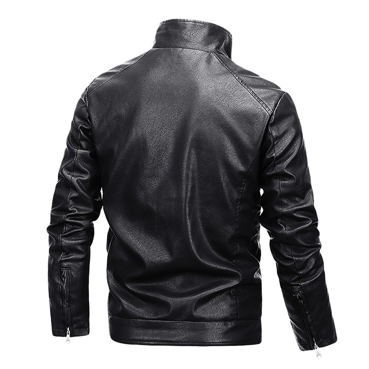 Youthup Mens Leather Coat Cashmere Fleece Lined Jacket