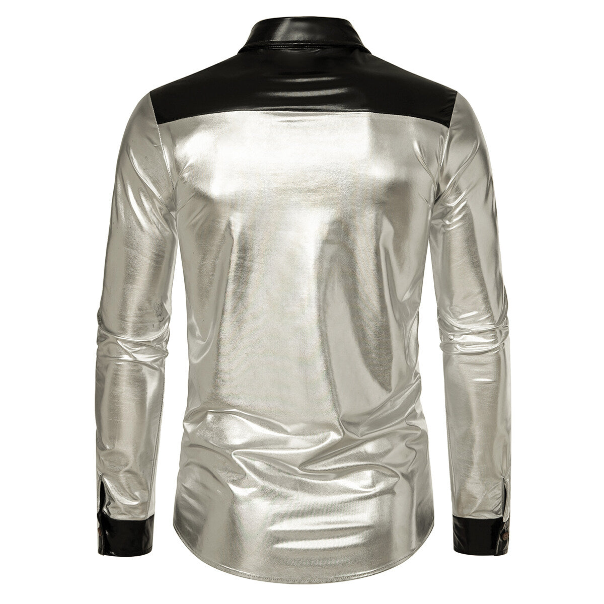 Youthup Mens Prom Shiny Glossy Waterproof Party Shirt