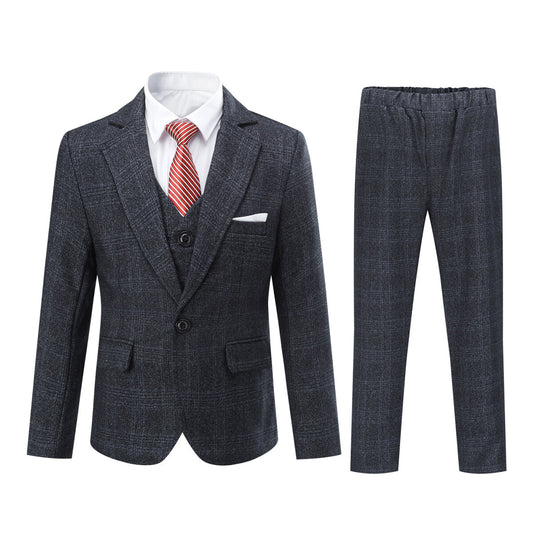YOUTHUP Boys Suit 4Pcs Formal Evening Wedding (Blazer+Vest+Pants+Tie)