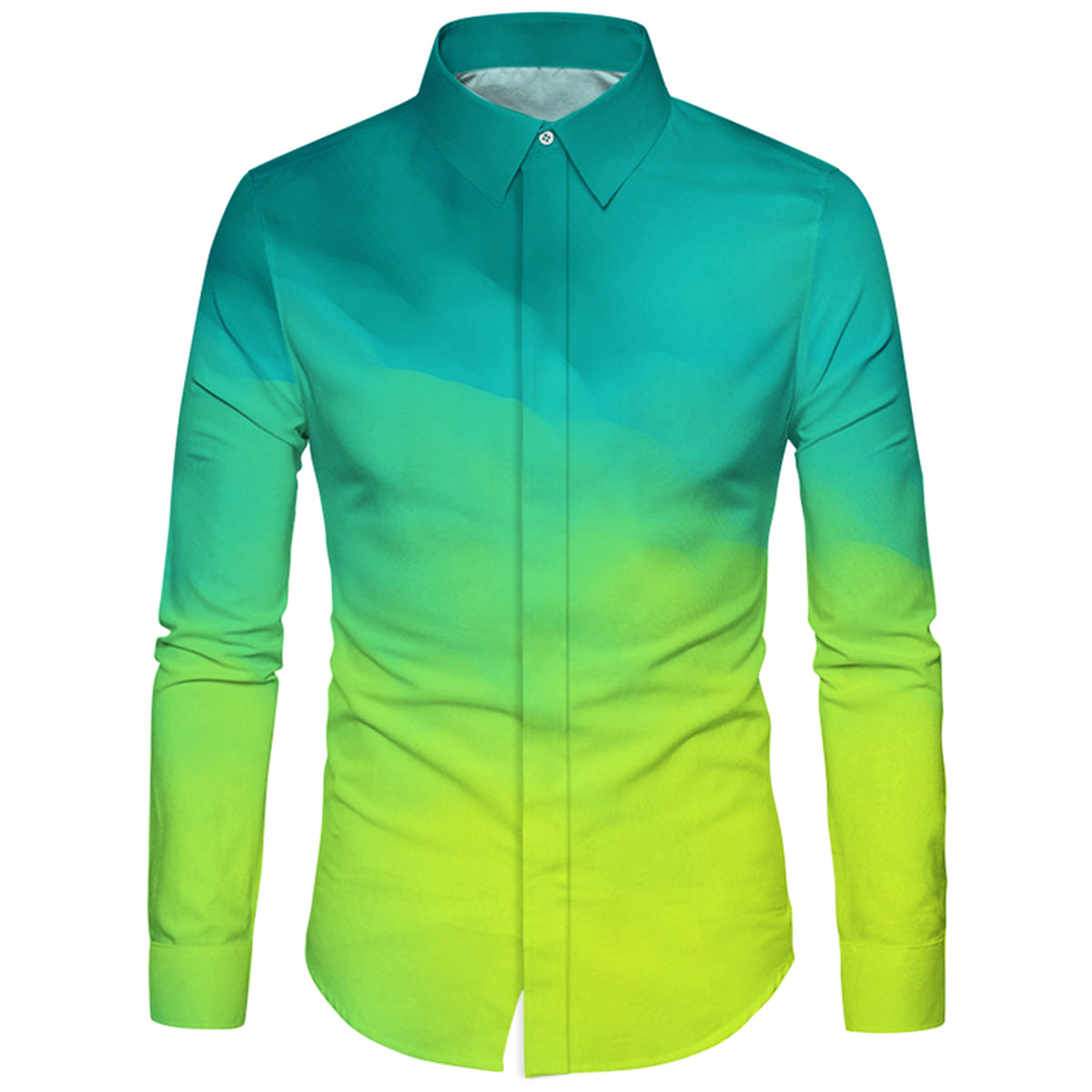 Gradient Color Shirt Allthemen Loose Long Sleeve