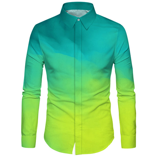 Gradient Color Shirt Allthemen Loose Long Sleeve