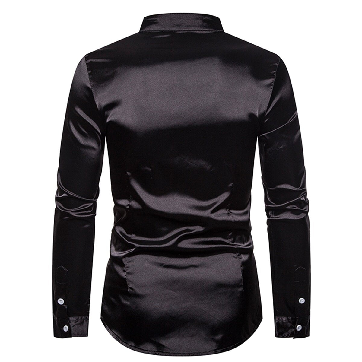 Youthup Mens Shiny LongSleeved Slim Fit Formal Shirt
