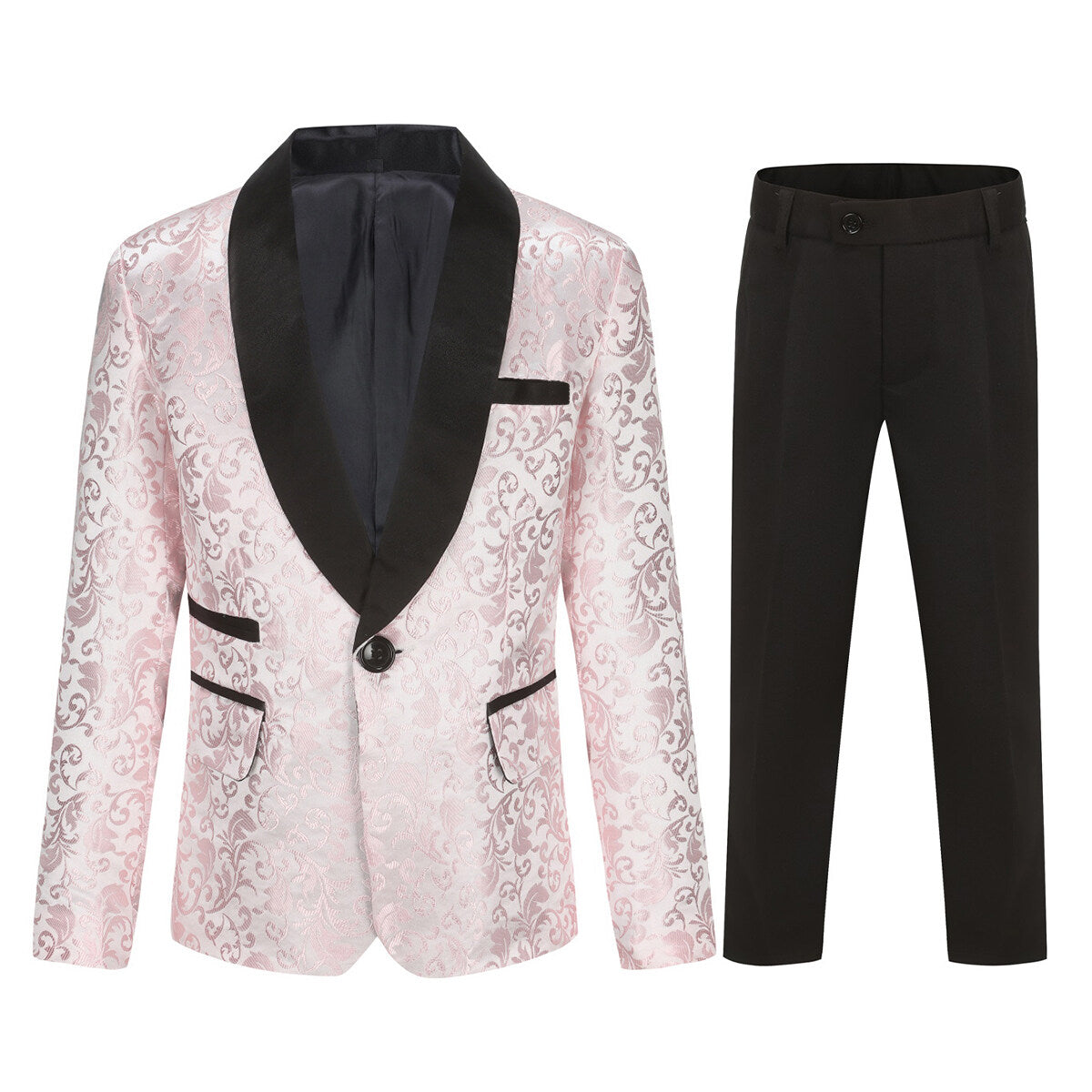 Youthup Boys Teen Suit 2Pcs Paisley Print Dress Formal Wedding Blazer and Pants