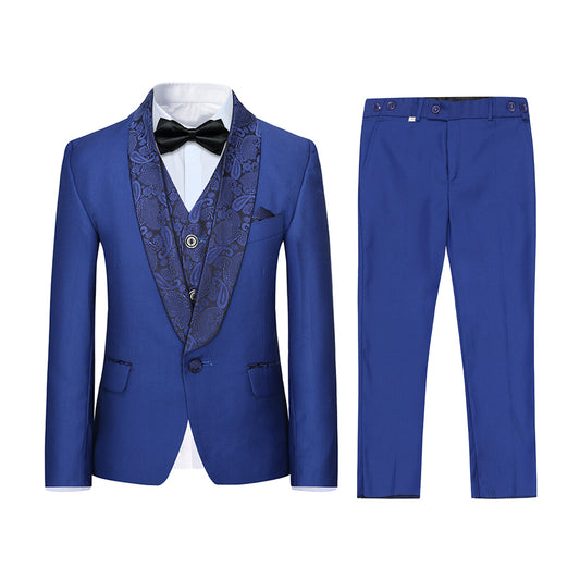 Youthup Boys 3Pce Formal Business Suits Paisley Blazer and Waistcoat and Pants