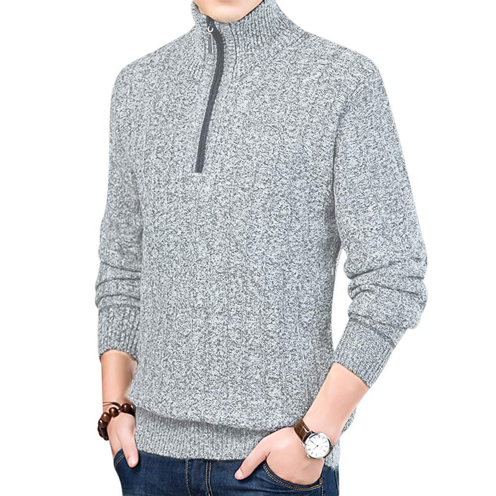 Youthup Mens Turtleneck Zipper Casual Plus Fleece Sweater