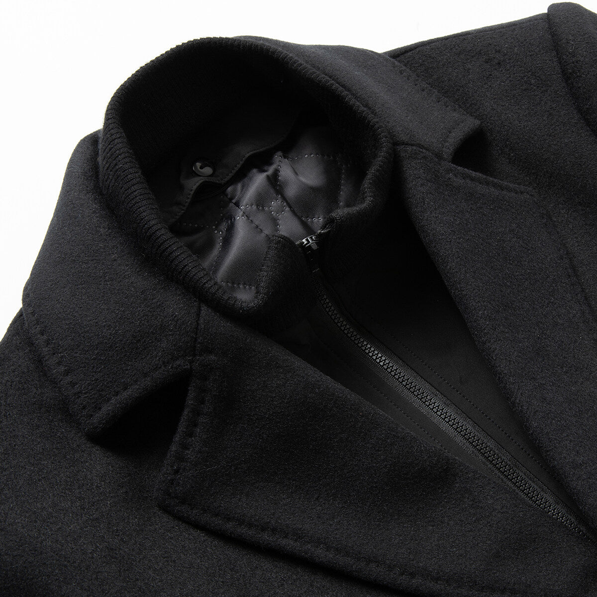 YOUTHUP Mens Thick Long Coat Double Collar Windproof Warm Casual Coat
