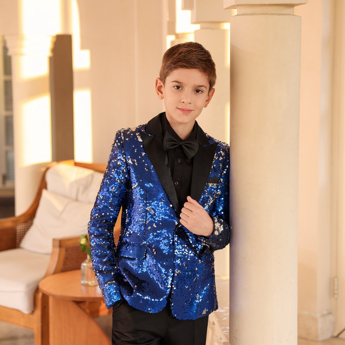 Youthup Boys 2Pce Shiny Sequin Party Dress Suit Blazer and Pants