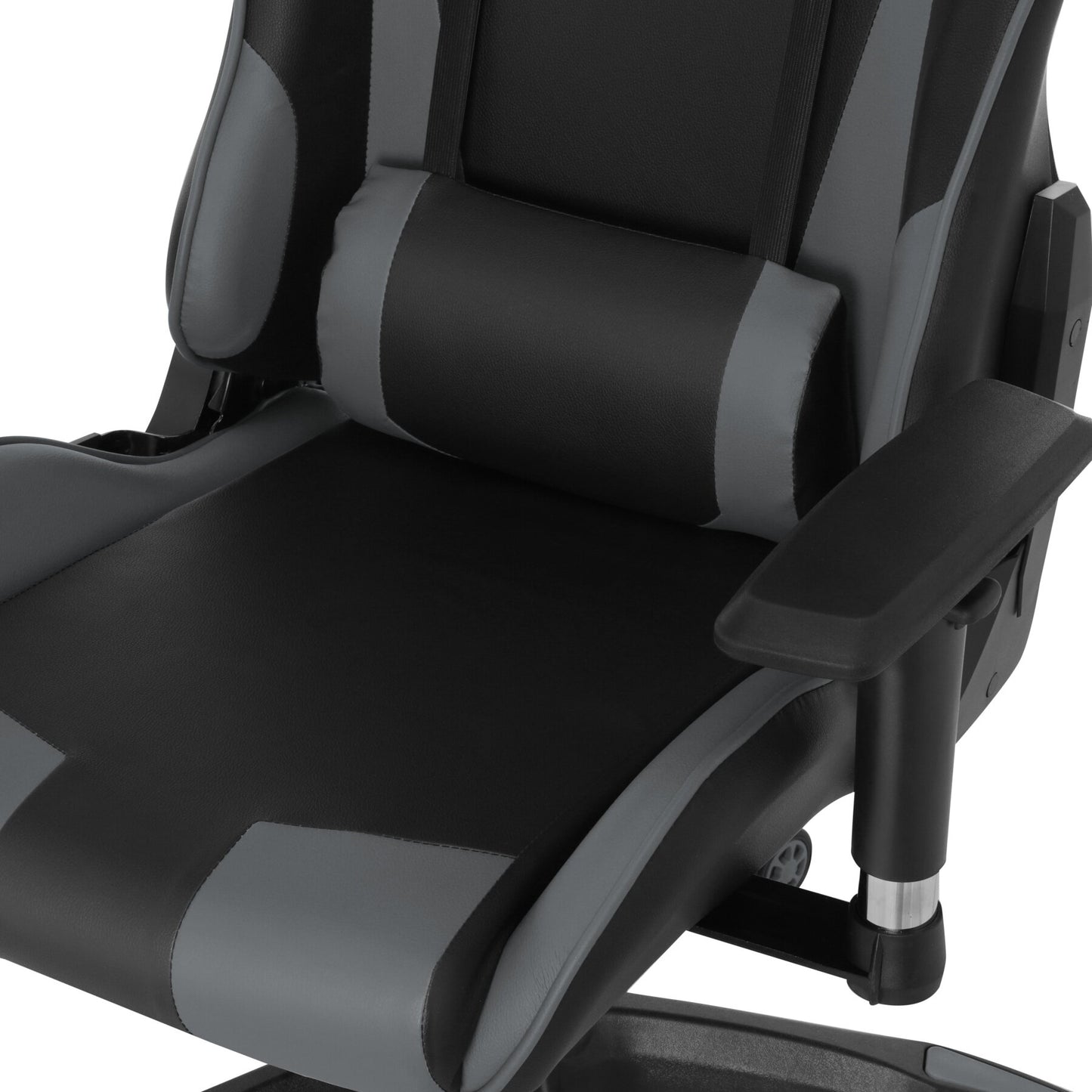 Cadeira Gamer HOMEMIYN (56x68x135 cm - Couro PU - cinza)