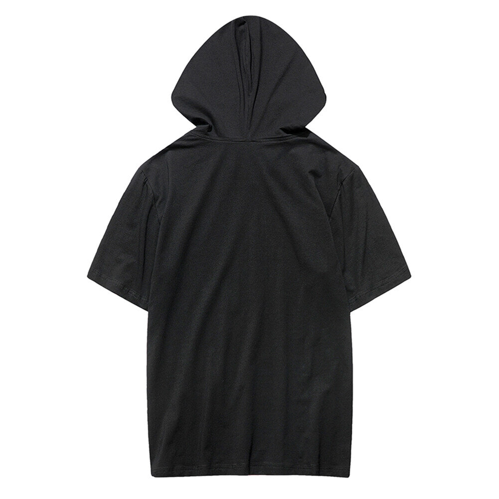 Youthup Mens Short Sleeve Pullover Capuche Sweat Shirt