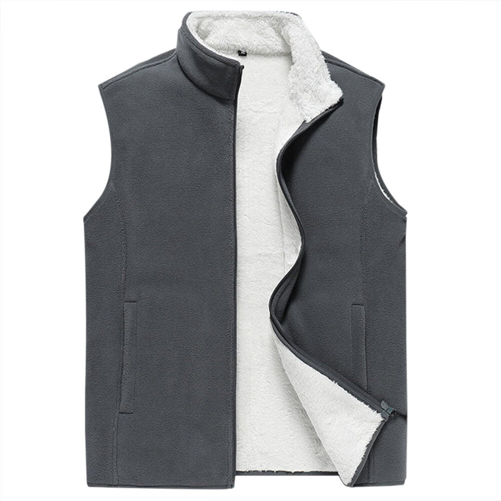 Youthup Mens Velvet Fleece Lined Full Zip Soft Padded Vest
