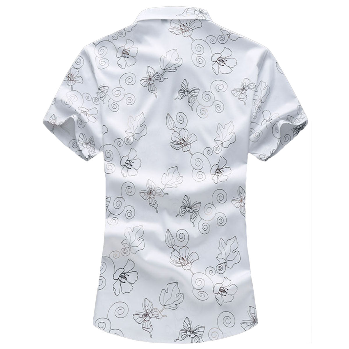 Youthup Mens Butterfly Print Button Down Shirt Plus Size
