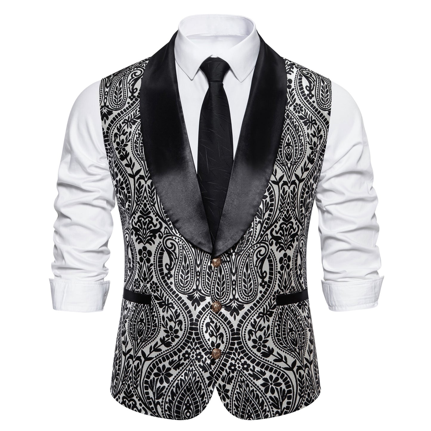 Youthup Mens Paisley Patterned Business Vest