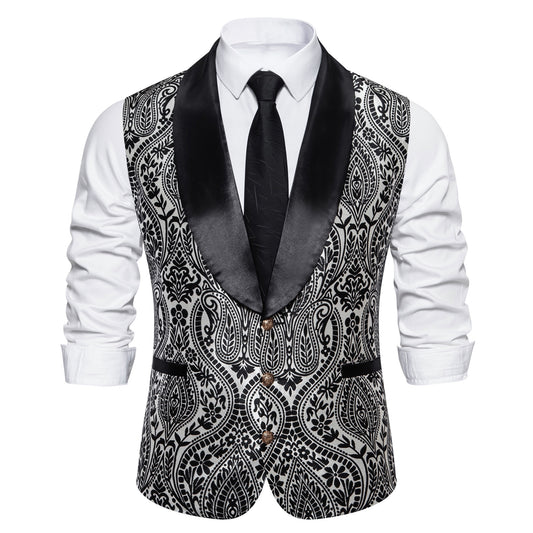Youthup Mens Paisley Patterned Business Vest