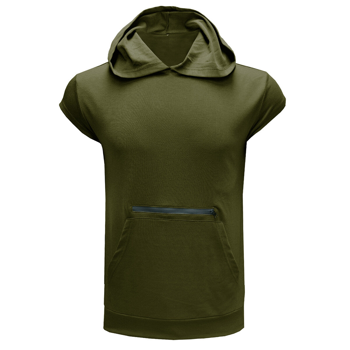 Youthup Mens Slim Fit Hooded Short Sleeve Pullover T-shirt