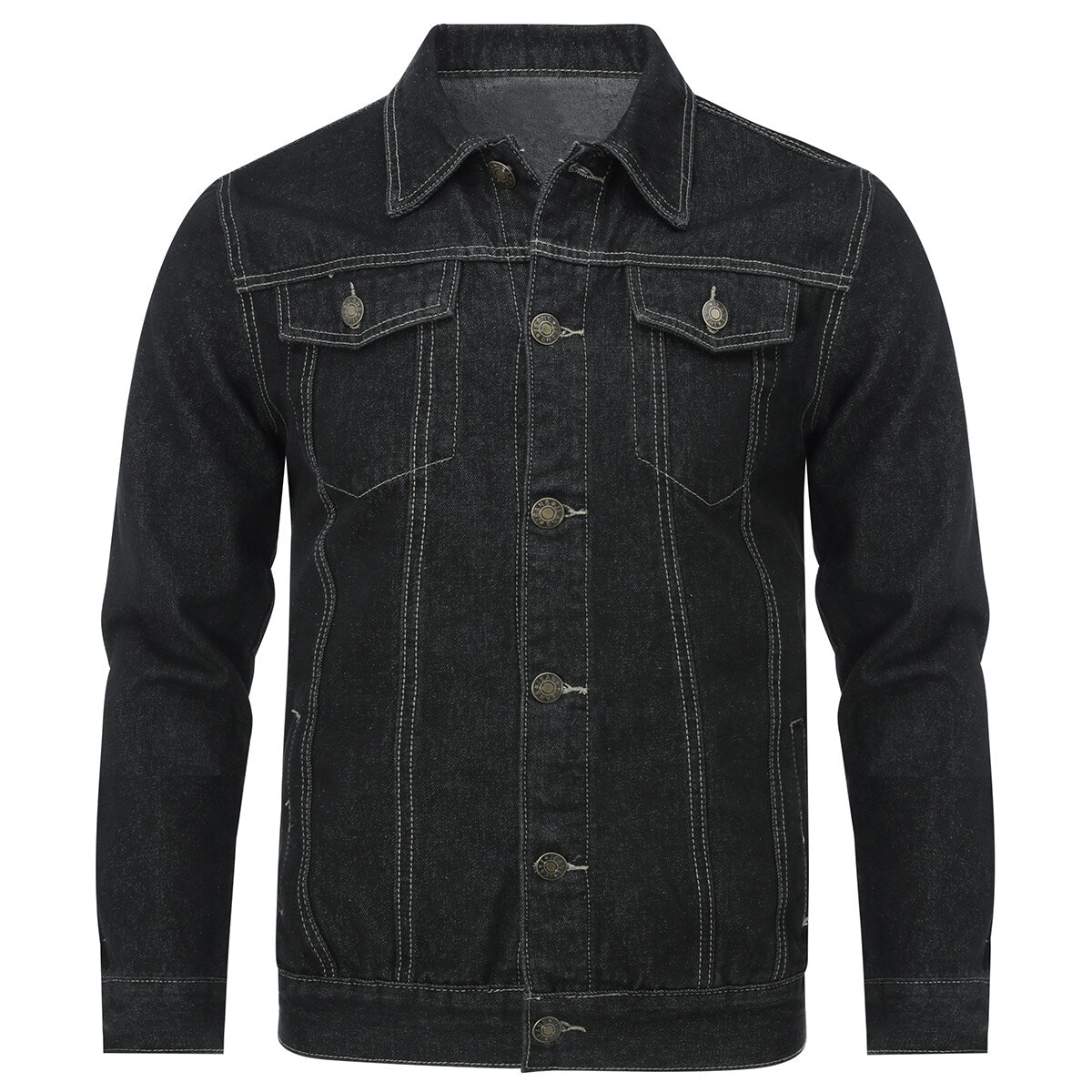 Youthup Mens Casual Lapel Denim  Jacket