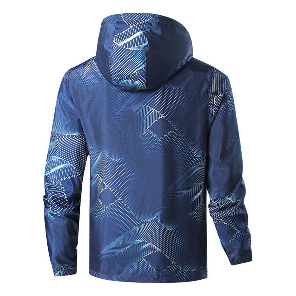 YOUTHUP Mens Printed Hooded Jacket Slim Fit Waterproof Breathable Outdoor Sports Jacket