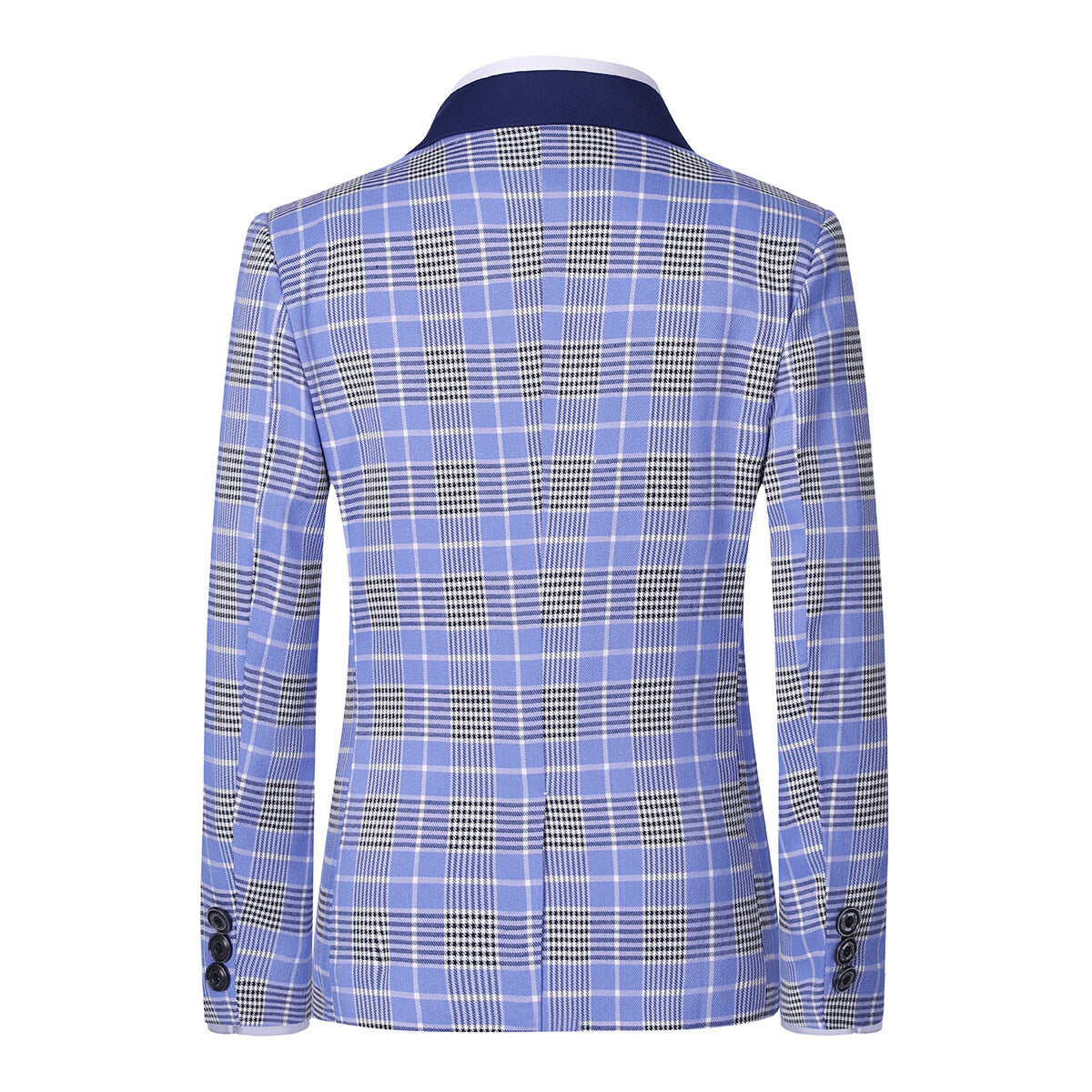 Youthup Boys Plaid Suit 3-Piece Set Peak Lapel Blazer with Vest and Pants