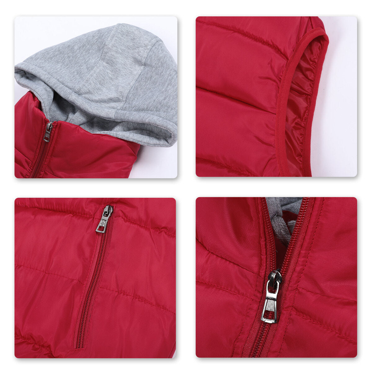 Youthup Mens Hooded Sleeveless Jacket Padded Puffer Vest