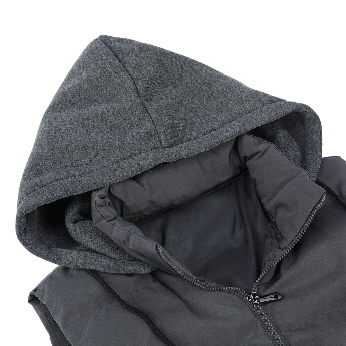 Youthup Mens Padded Puffer Removable Hooded Vest Outdoor Waistcoat
