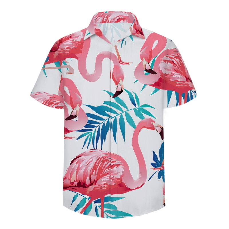 YOUTHUP Mens Summer Hawaiian Flamingo Shirt and Shorts Outfit Set