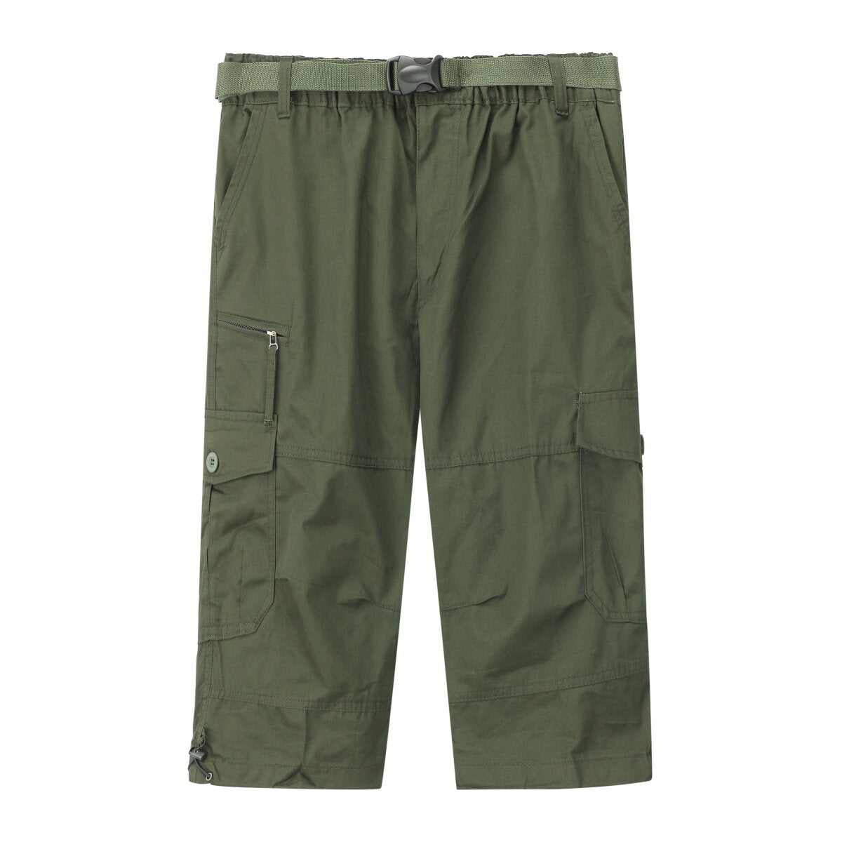Youthup Mens Multi-Pocket Cargo Cropped Pants